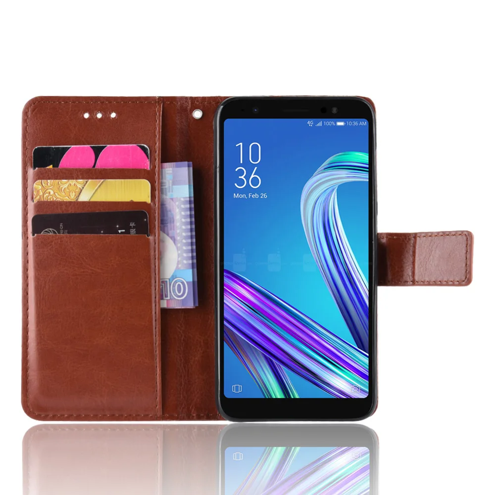 Asus ZenFone Live L1 Case on Flip 5.5 inch Wallet Leather Book for ZA550KL Cover | Мобильные телефоны и аксессуары