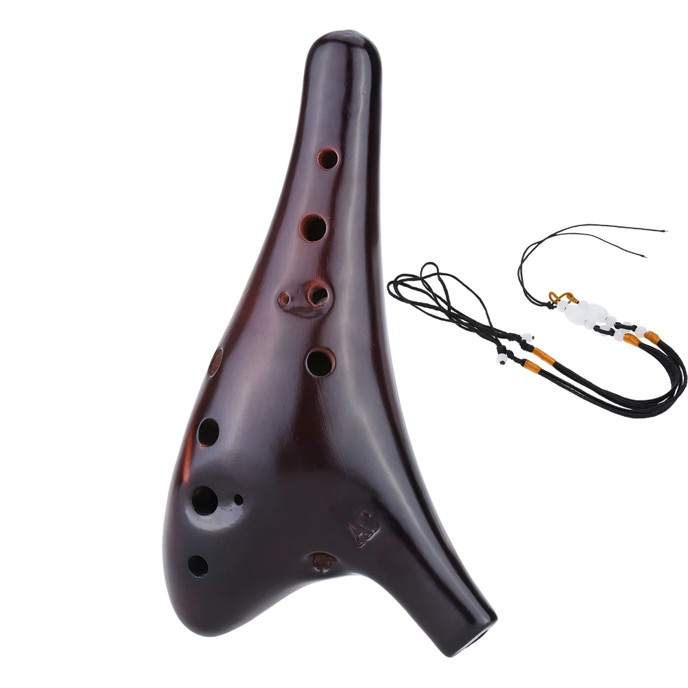 Керамическая подводная лодка Ocarina Flute Alto C с 12 отверстиями Дымчатая музыкальный