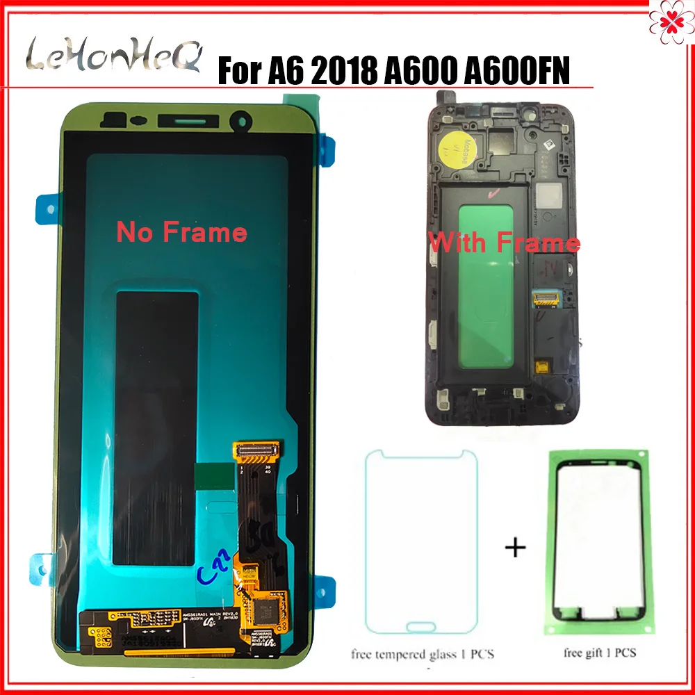 

Для samsung A6 сенсорный экран с рамкой для samsung Galaxy A6 2018 A600 A600F A600FN ЖК-дисплей с сенсорным экраном дигитайзер сборка