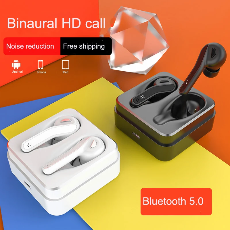 Bluetooth Earbud Wireless Earphones Stereo in-Ear with 2 Headset for Most Smartphones | Электроника