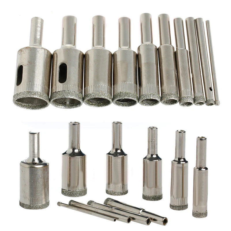 

10pcs/Set 3-20mm Diamond Coated Hole Drill Bit Saw Cutter Ceramic Glass Marble