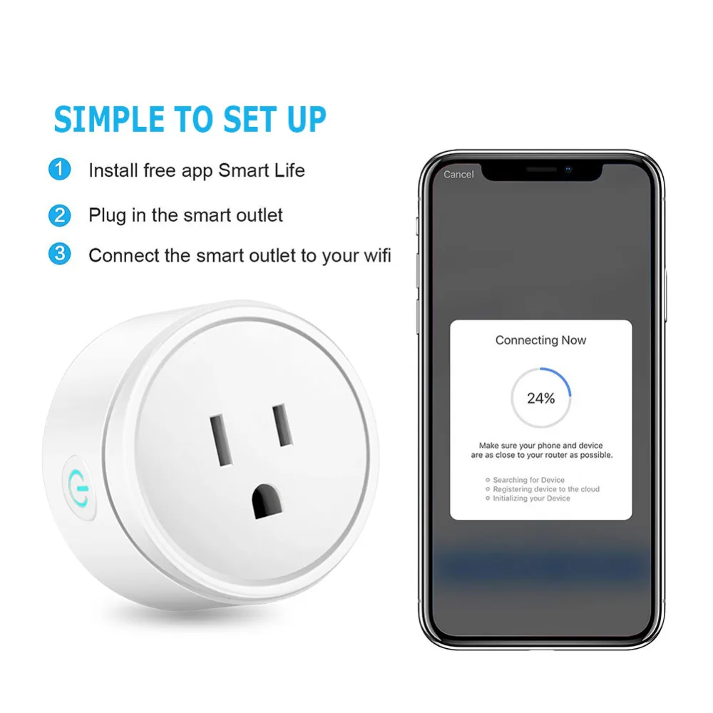 Antikue Смарт Wi Fi США Великобритания ЕС разъём ПДУ с Alexa синхронизации вкл/выкл