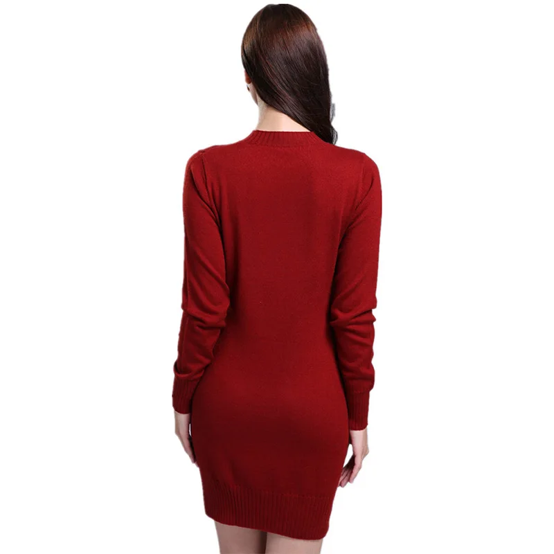 Sparsil Women's Autumn O-Neck Cashmere Blend Pullover Sweater Fashion Lady Rib Cuff Knitted Hem Split Design Knitwear Sweaters | Женская