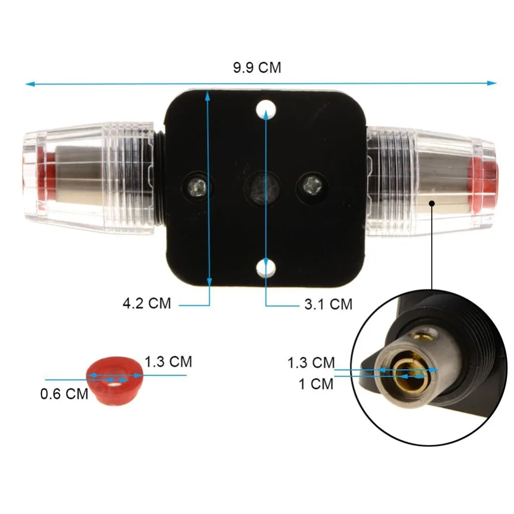

2020 New Car Auto Accessory DC 12V 40 Amp Audio Stereo Circuit Breaker Manual Reset Replace Fuse Holder For System Protection