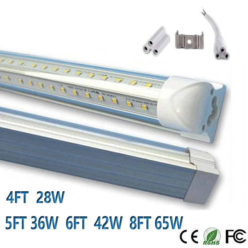 25 шт. интегрированная Светодиодная трубка T8 28 Вт 32 42 60 4 фута 5 футов 6 8 SMD 2835 85 265 в