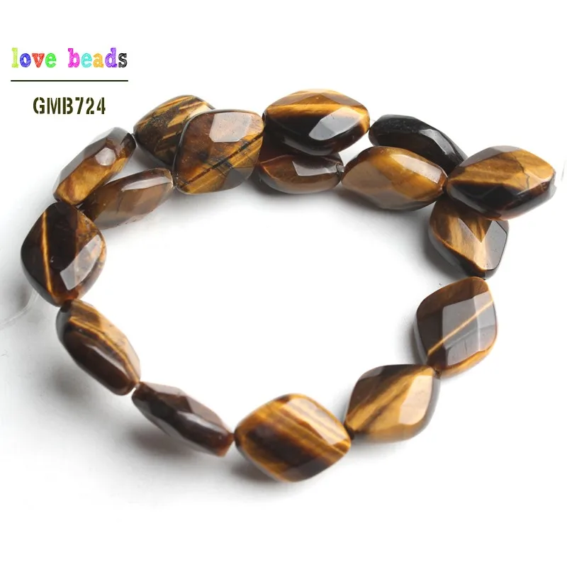 tiger eye 10x13 мм натуральный граненый камень ромб бусины для самостоятельного изготовления ювелирных изделий браслет 16 шт Бусины - Цвет: tiger eye