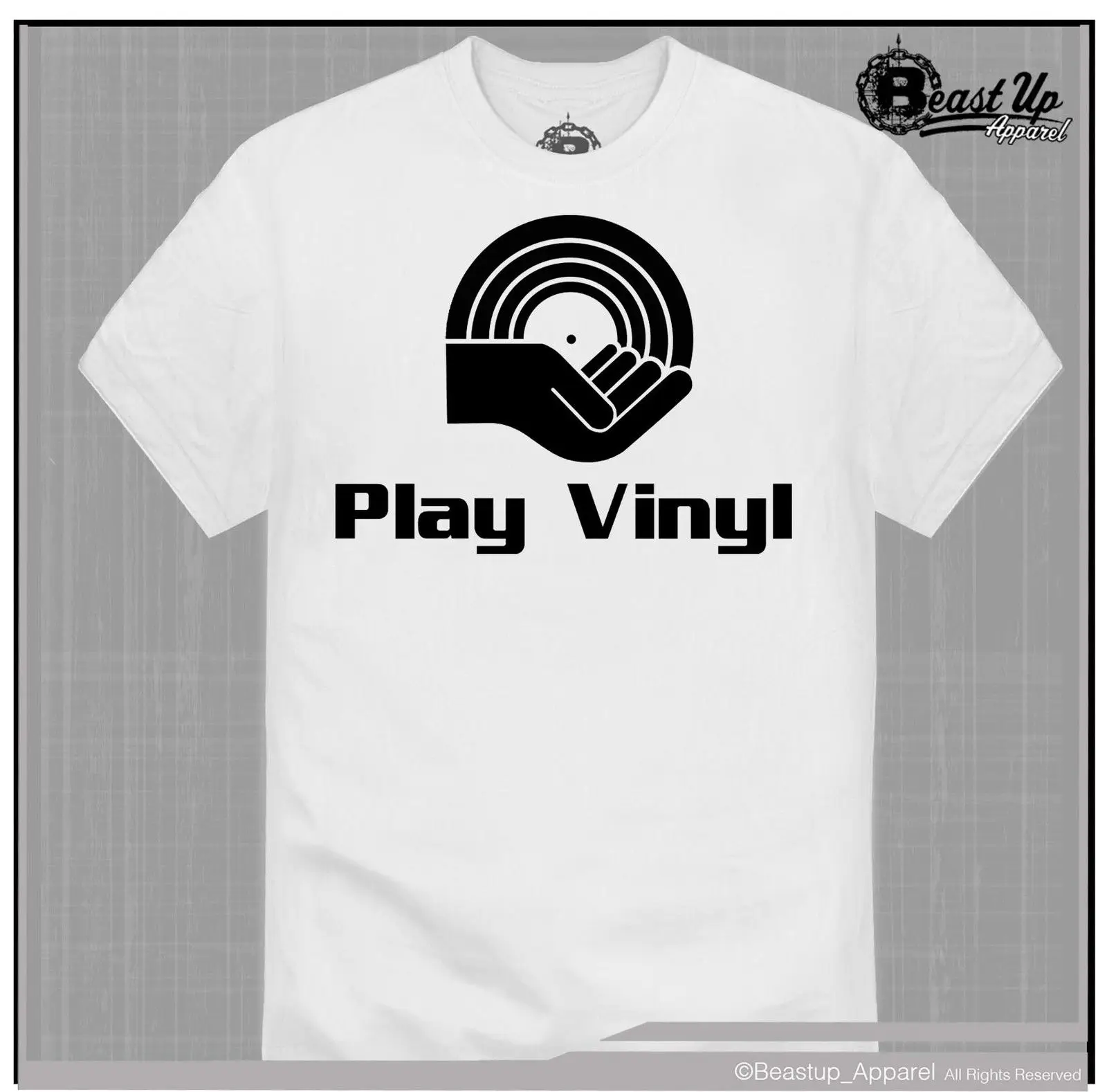 

Funny Clothing Casual Short Sleeve Tshirts Play Vinyl Dj Logo T Shirt Classic Hip Hop Dj Technics 1200 Turntable Record T-Shirt