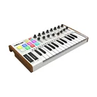 Мини-клавиатура MIDI с 25 клавишами, ультрапортативная USB MIDI-клавиатура с 8 RGB-подсветками, разноцветные накладки