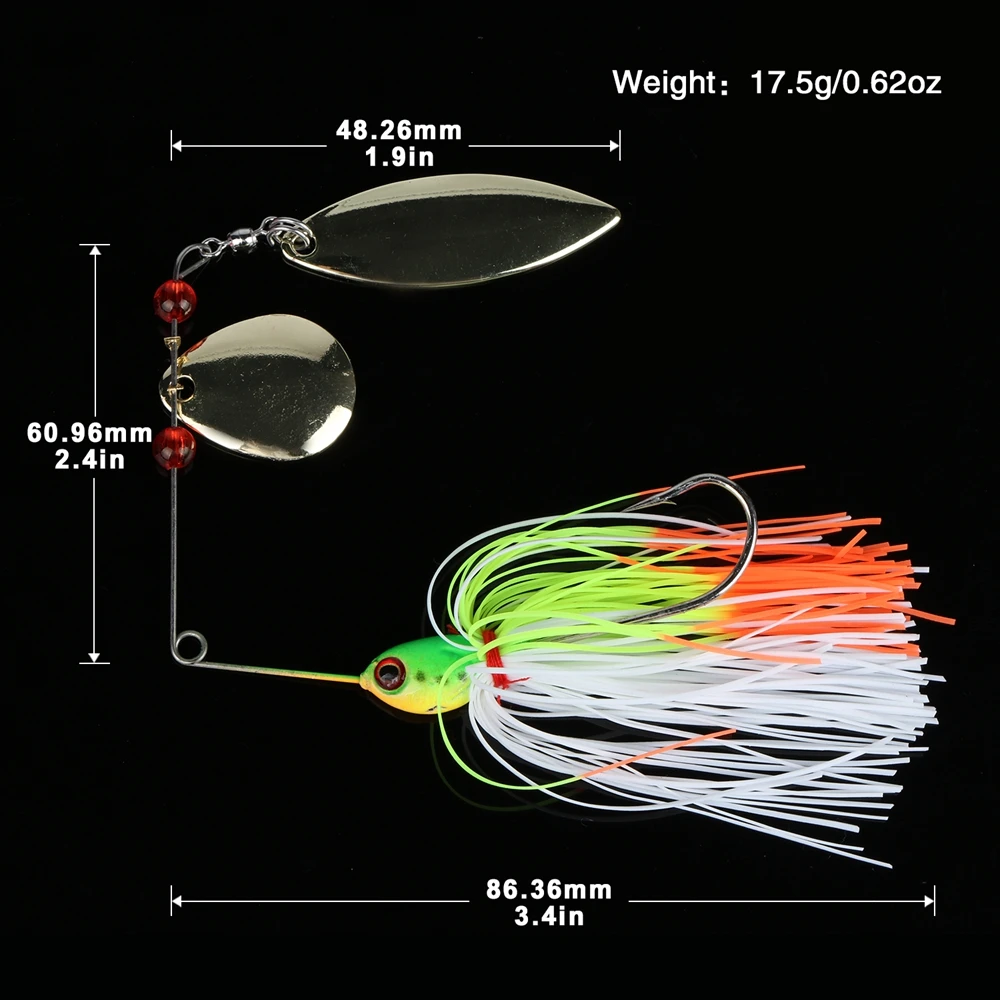 Goture 5pcs/set Spinner Bait Metal Jig 17.5g Fishing Lure Spinner Blades Pike Bass Carp Fishing Tackle Spinnerbait Hard Lure