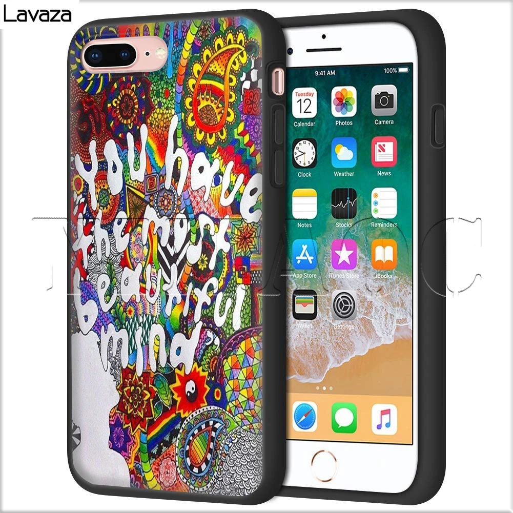 Lavaza Trippy Tie Dye Peace sign Alien Case for iPhone 11 Pro XS Max XR X 8 7 6 6S Plus 5 5s se |