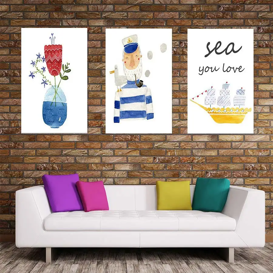 Моряк и его корабль HD печать картина Картины стены принты с графическим