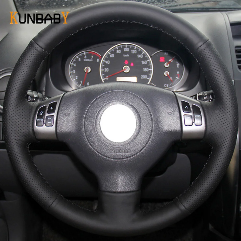 Кожаный чехол на руль KUNBABY из микрофибры автомобильный для Suzuki SX4 Alto Old Swift Opel