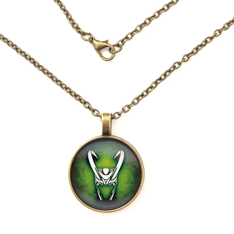 GDRGYB 2019 Loki God of Mischief стеклянное подвесное ожерелье винтажное массивное ювелирные