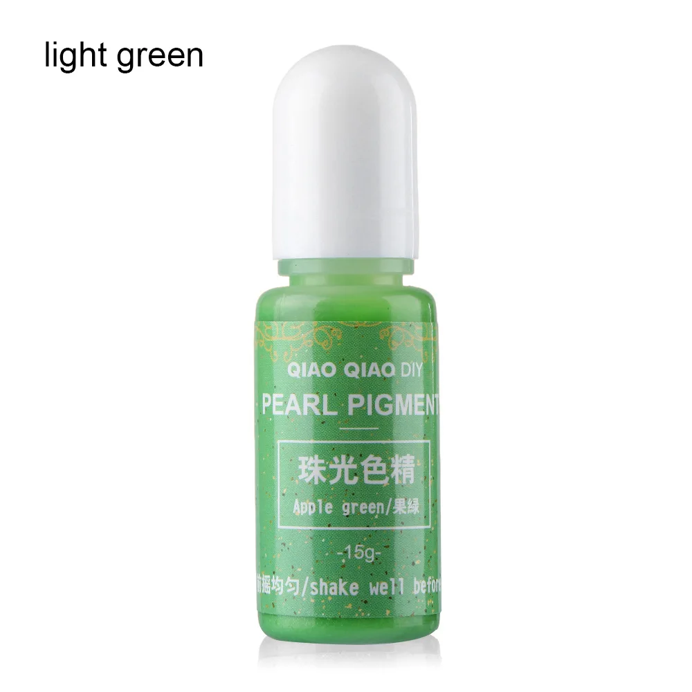 light green 15 г/бутылка пигмент эпоксидная УФ Смола Сделай Сам ручной работы художественные поделки окрашивающий краситель Сделай Сам краситель мыло Изготовление ювелирных изделий - Цвет: light green