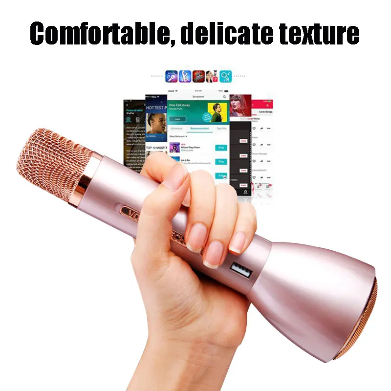 

Professional Bluetooth Wireless Microphone Karaoke Microphone Speaker Handheld Music Player MIC Singing Recorder KTV Microphone