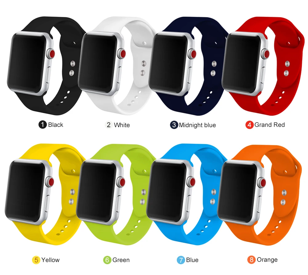 Мягкий силиконовый сменный ремешок для Apple Watch band 4, 5, 44 мм, 40 мм, браслет для iWatch series 3/2/1, 42/38 мм, аксессуар