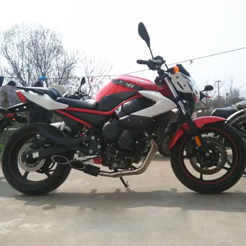 Слипоны XJ6N мотоциклетные выхлопные наконечники выхлопной трубы глушители для автомобиля Передние соединительные трубы для Yamaha XJ6N XJ6N