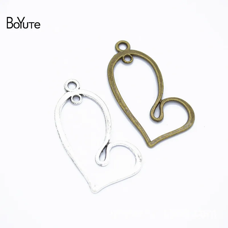 BoYuTe(100 шт./лот) металлический сплав подвеска в форме сердца Diy ручной работы аксессуары для изготовления ювелирных изделий