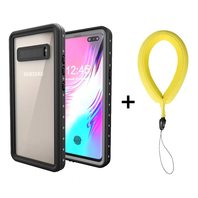 Case and Strap S10 5G Водонепроницаемый чехол для samsung Galaxy S10 5G IP68 водостойкий Чехол для плавания и дайвинга для samsung S10 Plus - Цвет: Case and Strap