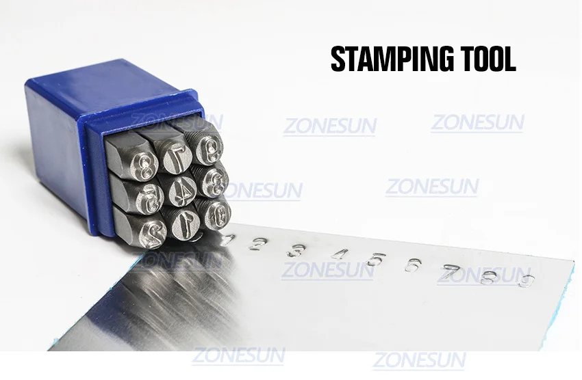 ZONESUN 9 шт. углеродистая сталь античный оловянный номер "0-9" прямоугольные штамповочные инструменты 65 мм(2 4/") x 11 мм, 1 набор
