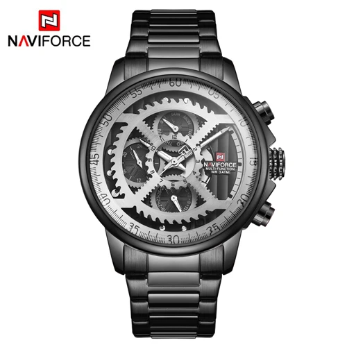 NAVIFORCE, топ бренд, кварцевые часы, Роскошные мужские часы, модные мужские наручные часы, часы из нержавеющей стали, Relogio Masculino Saatler - Цвет: B W B