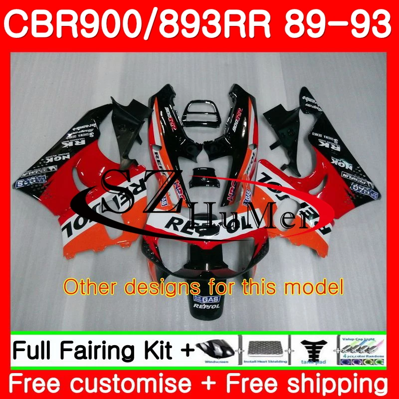 Корпус для HONDA CBR893RR CBR900RR 89 90 91 92 93 114SH18 CBR900 CBR893 RR 1989 1990 1991 1992 1993 обтекатель Repsol