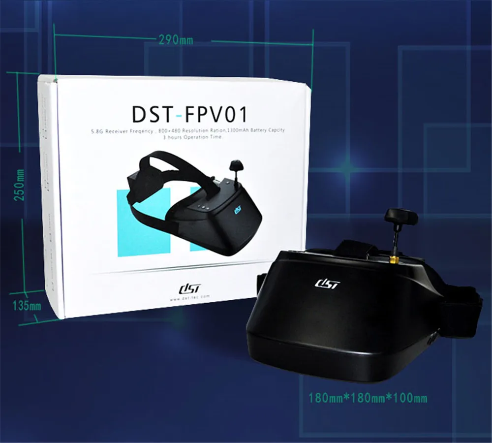 DST FPV очки " ЖК-экран 5,8G 32CH Высокое разрешение 800*480 видео очки Портативные для гоночного дрона