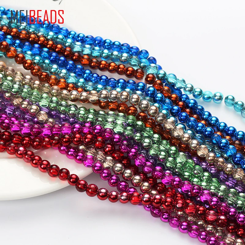 Стеклянные цветные бусины MEIBEADS 8 мм круглой формы аксессуары для изготовления