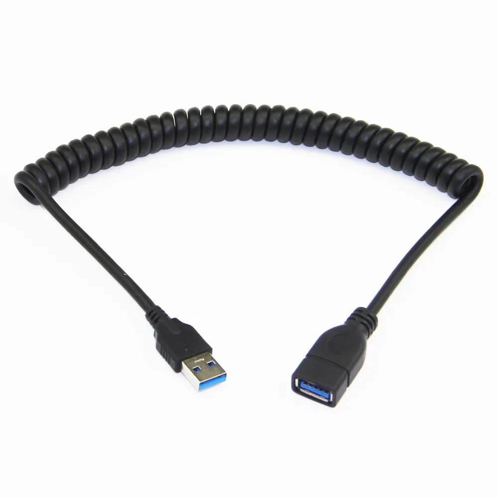 Bochara эластичный спиральный USB 3 0 Удлинительный кабель штекер-гнездо M/F 9 + 1 медный