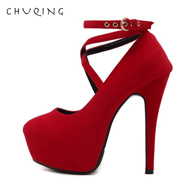 CHUQING 2019 новая Корейская версия с круглым носком и перекрестной пряжкой на очень