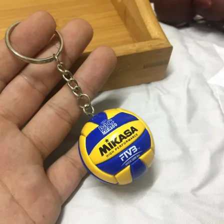10 шт. мужские женские пляжные волейбольные ПВХ 3,7 см брелок для ключей деловые подарки 4 стиля - Цвет: Золотой