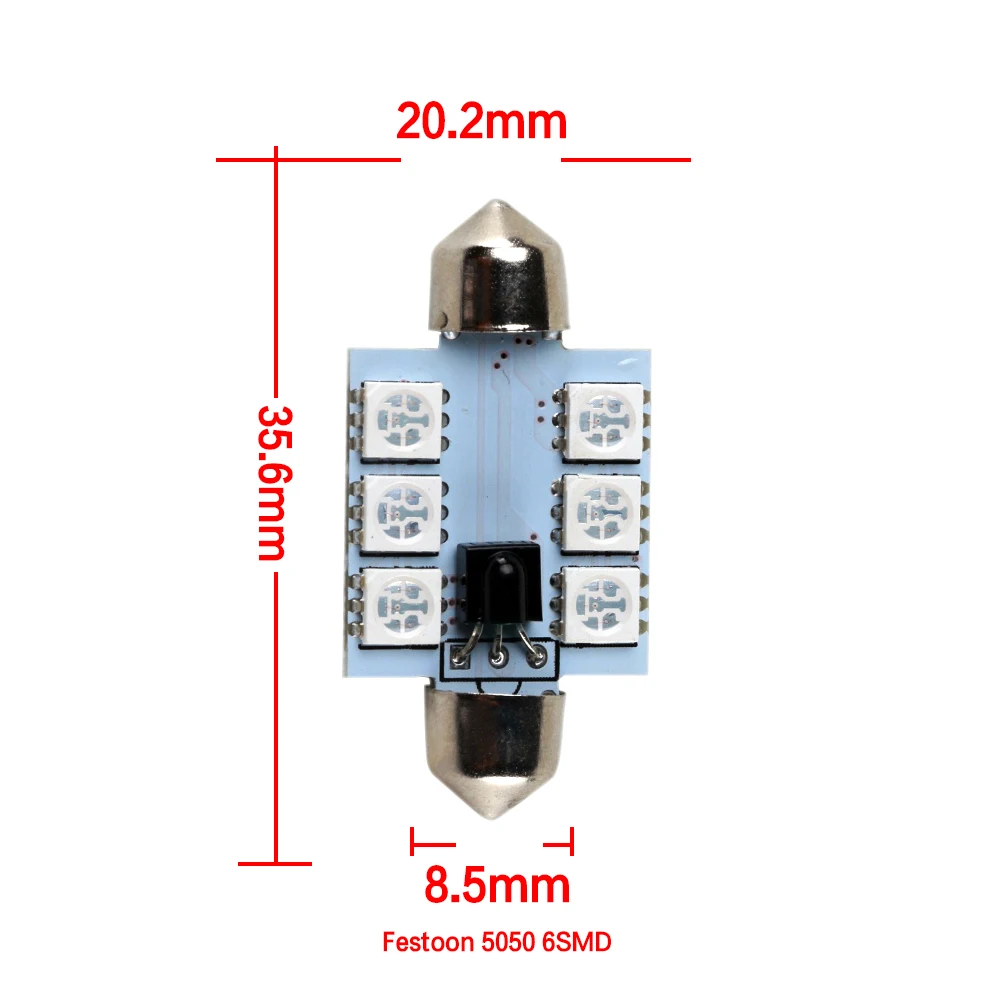 2 шт. автомобильные интерьерные огни RGB C5W Светодиодные гирлянды 31 мм 36 39 42 с