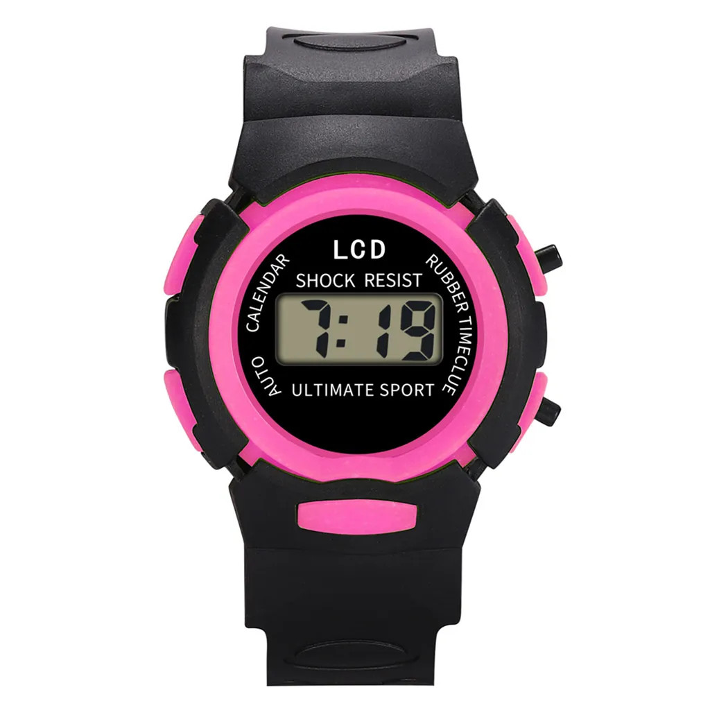 

LCD Fashion Casual Children Girls Watch Analog Digital Sport LED Electronic Waterproof Clock Wrist Watch New horloge kinderen