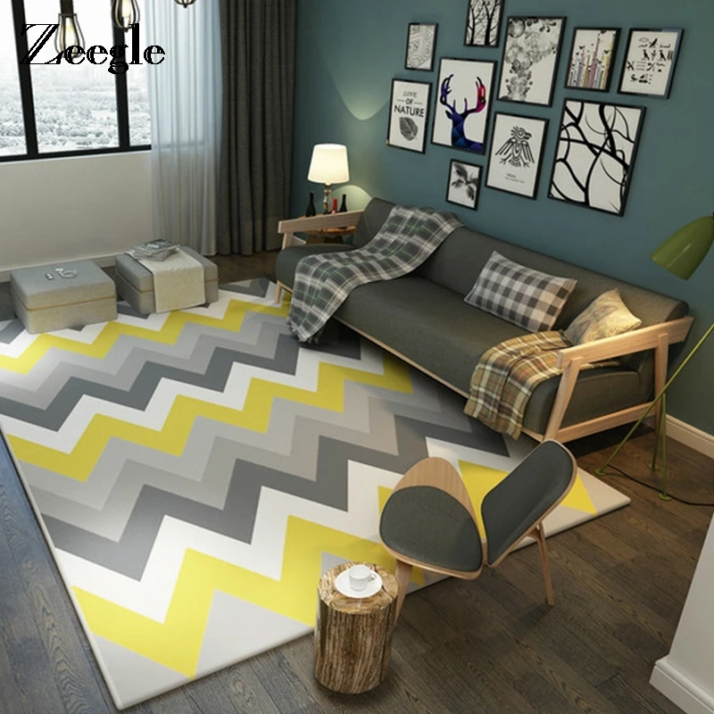 

Zeegle Nordic Style Carpet For Living Room Anti-Slip Soft Kids Bedroom Floor Mats Large Size Home Area Rugs Anti-slip Bottom