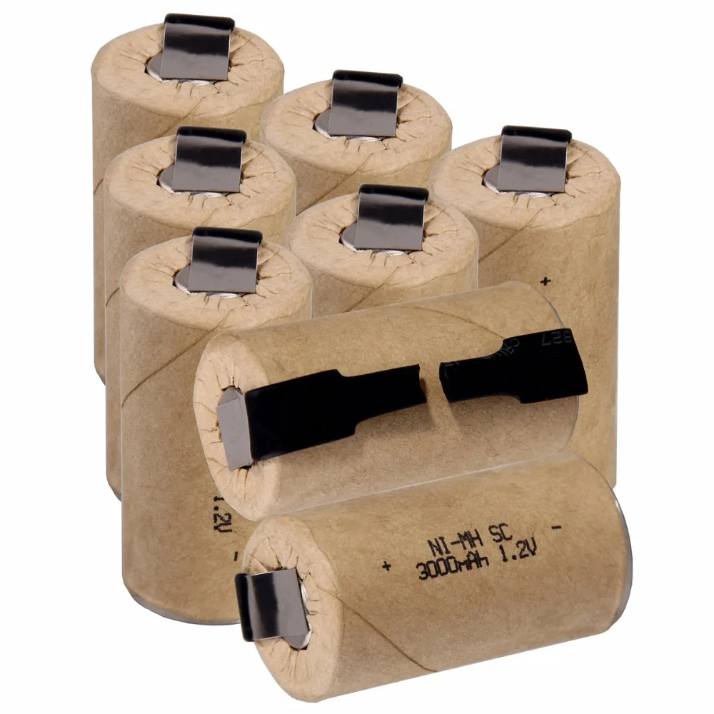 8 pcs SC 3000mah 1.2v battery NIMH rechargeable batteries for electric screwdrivers 4.25cm*2.2cm drills | Электроника