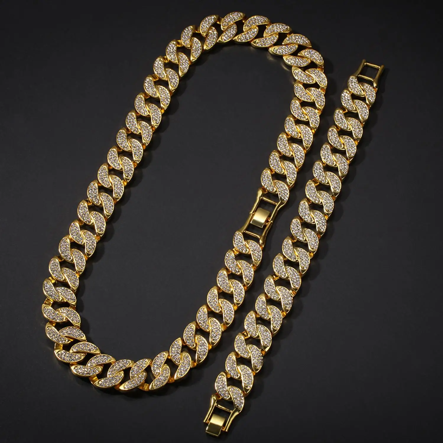 Iced Out цепи ожерелье для мужчин подарки 17 мм большой размер горный хрусталь Куба