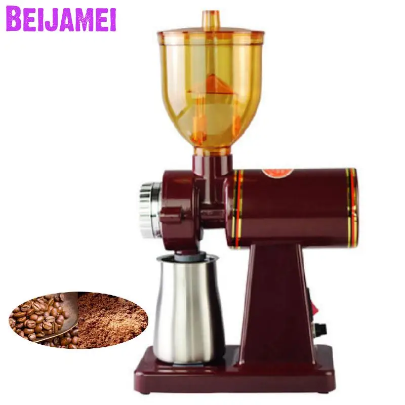 

BEIJAMEI 110v 220v Electric Coffee grinder mill machine Small Home Coffee Bean Grinding Milling Red/Black