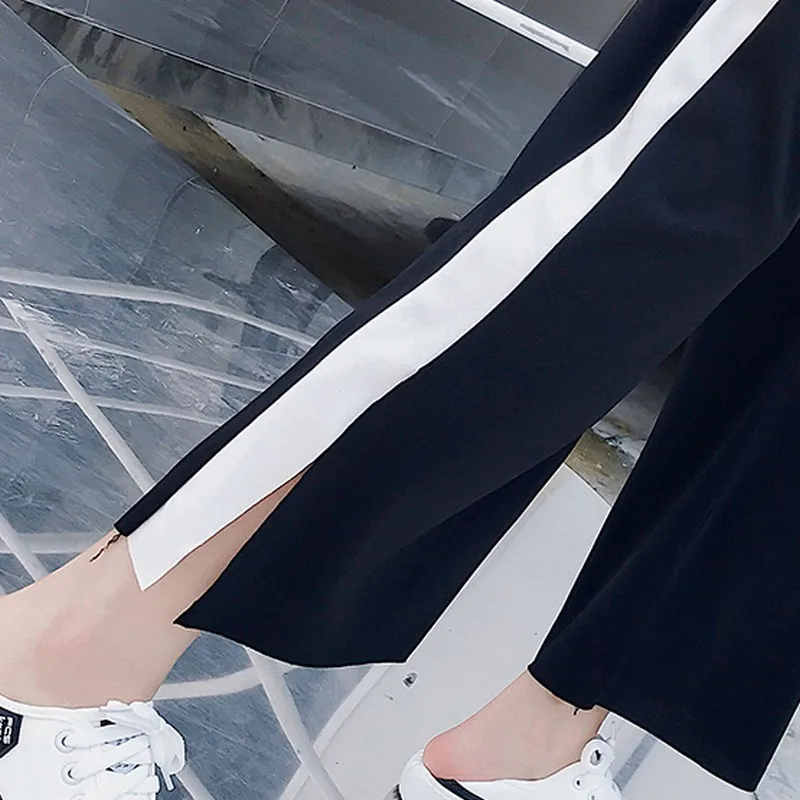 Женские спортивные штаны с эластичной резинкой на талии повседневные свободные