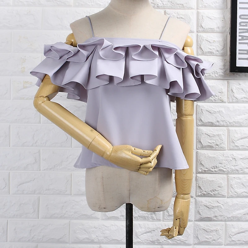 Женская шифоновая блузка Alphalmoda обтягивающая без бретелек топ с открытыми