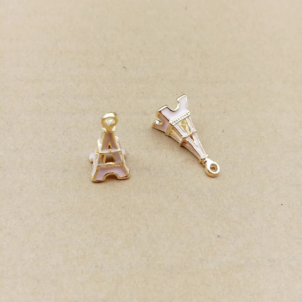 10pcs 23x10mm Enamel jewelry accessories Eiffel Tower charms pendant earrings bracelet necklace handmade DIY material | Украшения и