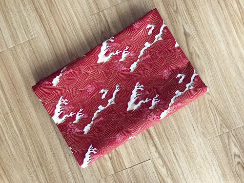 red Лоскутное изделие из хлопчатобумажной ткани DIY ткани волны вишневого цвета бронзированные ткани S97 - Цвет: red