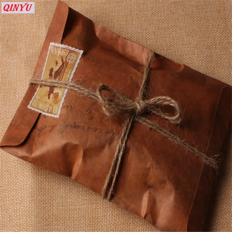 5 шт. винтажный бумажный конверт в старинном стиле коричневая Крафтовая упаковка