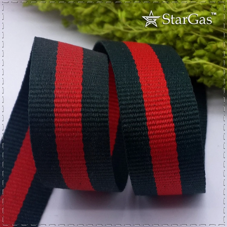 Горячая продажа 20 мм армейская зеленая красная полоса Grosgrain лента DIY аксессуары