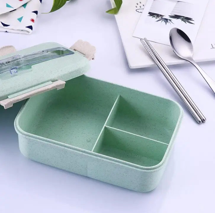 TECHOME пшеничная соломенная коробка для ланча портативная уплотнение студенческий