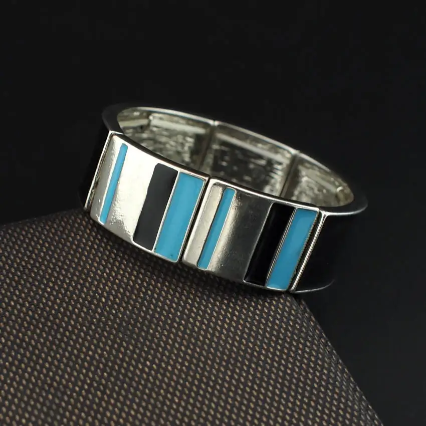 Модные женские браслеты MANILAI из сплава эластичный серебристый Цветной Браслет