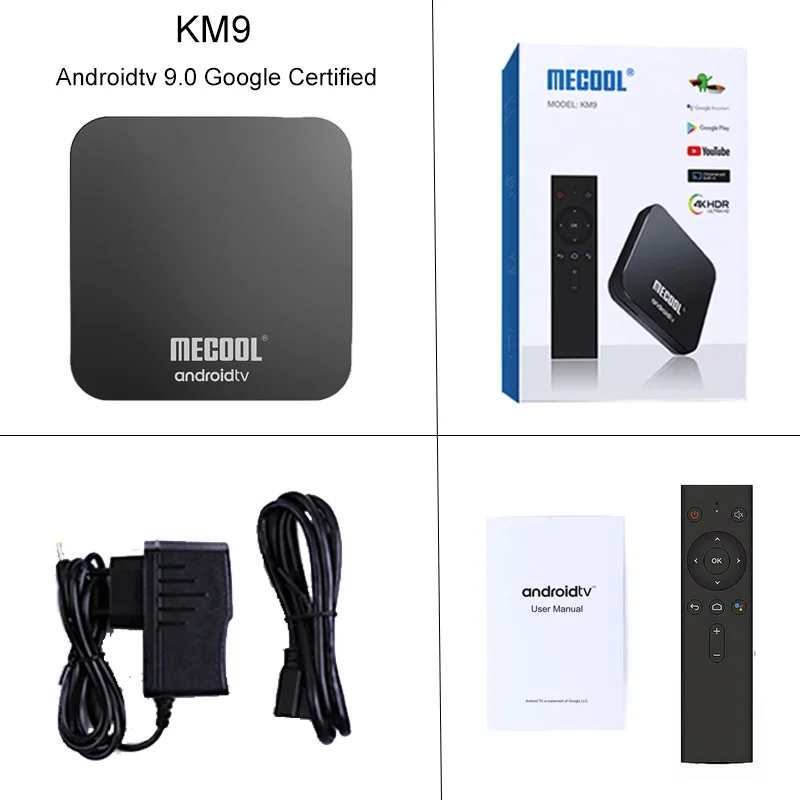 MECOOL KM9 PRO A tv Android tv Google Сертифицированный Android 9,0 tv Box 4 ГБ 32 ГБ Amlogic S905X2 4K 5G Dual Wifi BT4.0 PK KM3 - Цвет: km9-atv-Google Certi