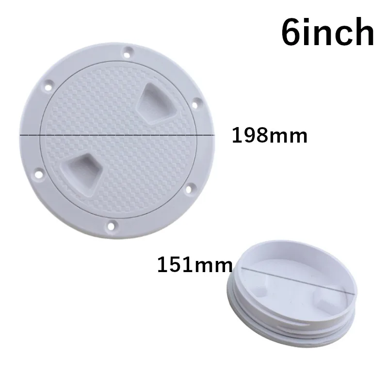 6inch ABS Круглый палубный контроля доступа люковая крышка Пластик белый винт лодки из палубы инспекции пластина для яхты морской 4/6/8 дюймовый - Цвет: 6inch