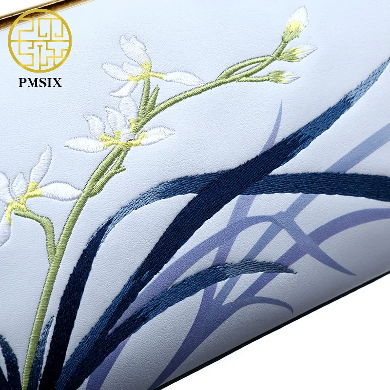 Сумка Pmsix женская из воловьей кожи с вышивкой модный элегантный саквояж на плечо