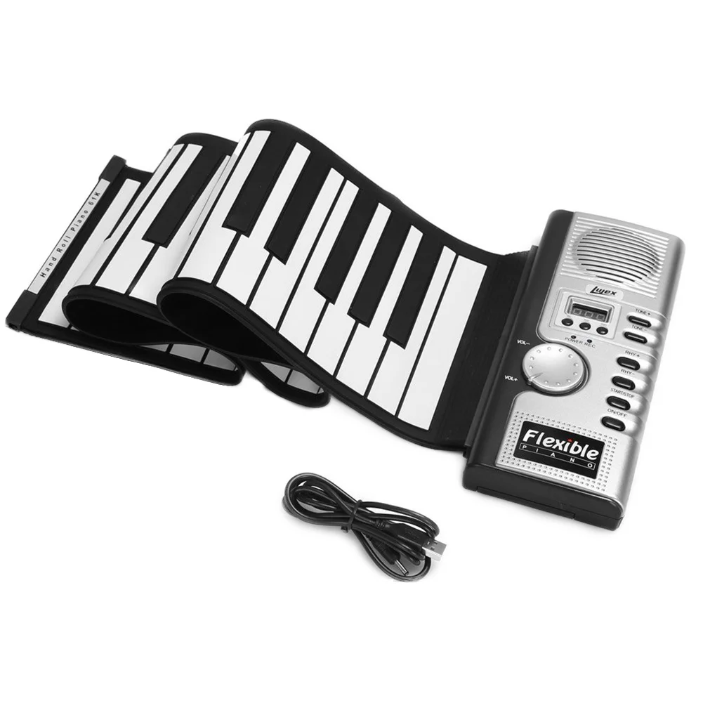 Digital Silicone 61 Keys Flexible Electric Piano Foldable Keyboard Roll Up Children Soft | Спорт и развлечения