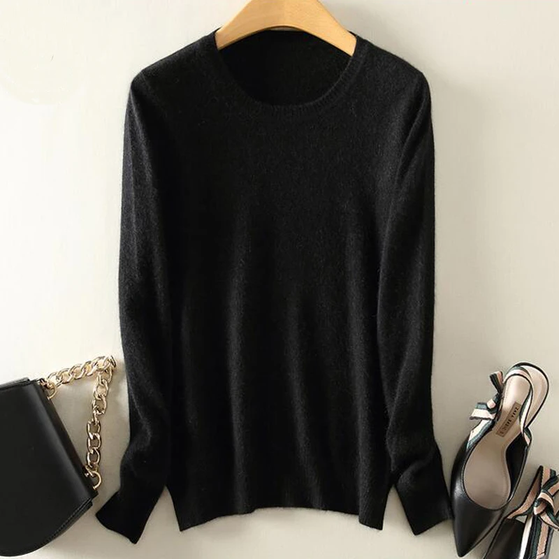 sweaters women sweater Fashion Autumn Cashmere Wool Kint Sweater Solid Slim Sexy Pullovers Coat Female Blouse Knit WA646 | Женская